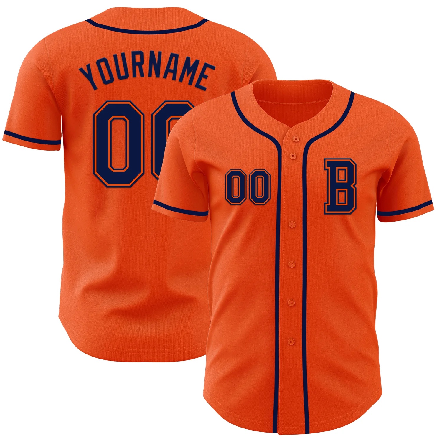 Custom Orange Navy Authentic Baseball Jersey