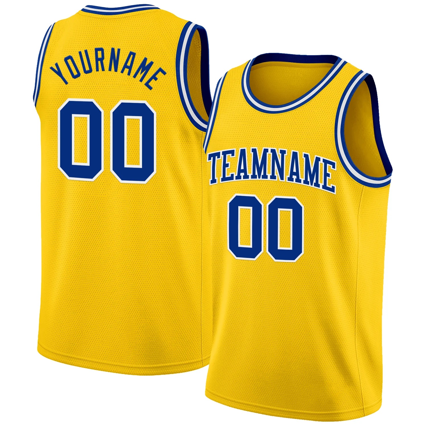 Custom Yellow Royal-White Authentic Basketball Jersey