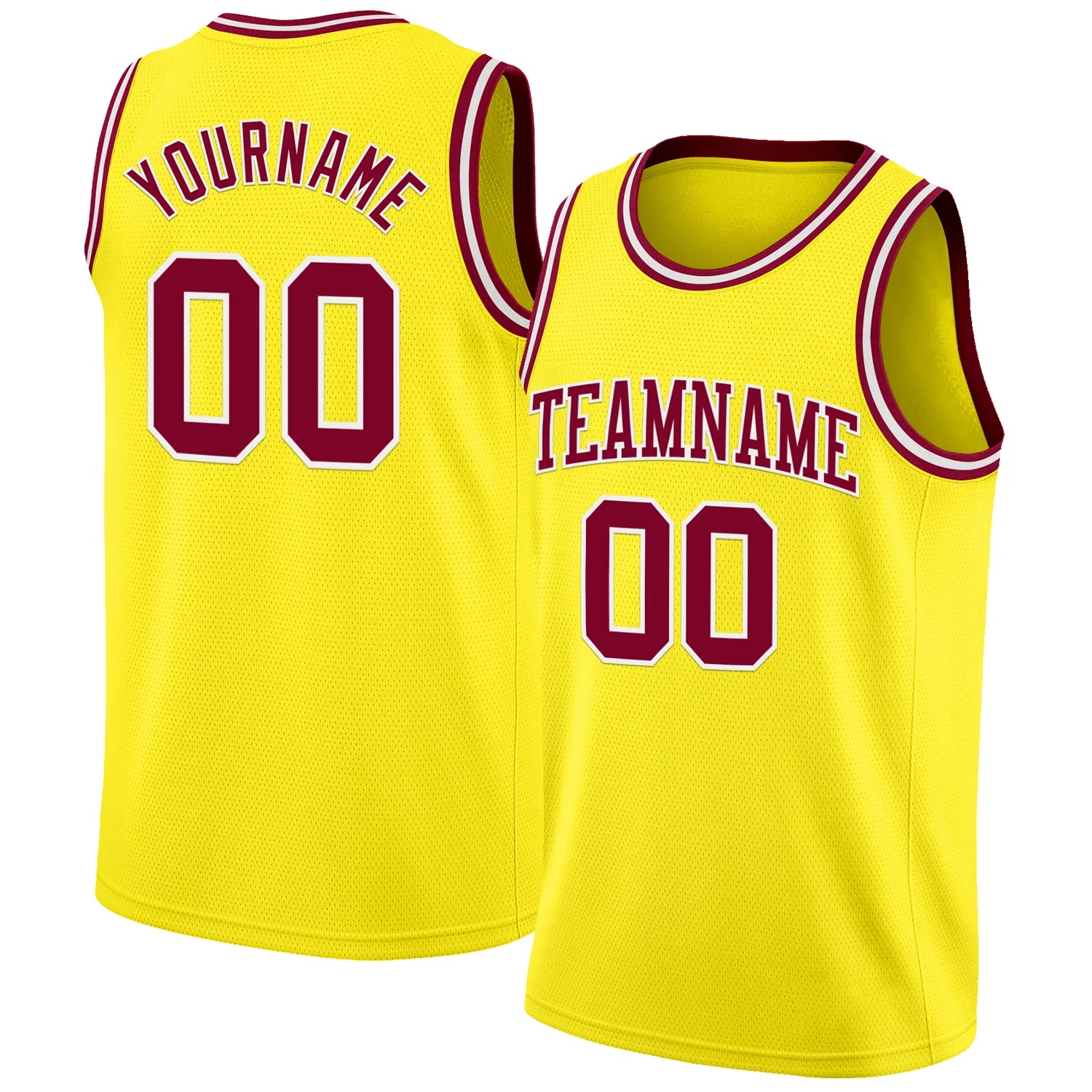 Custom Light Yellow Maroon-White Authentic Basketball Jersey