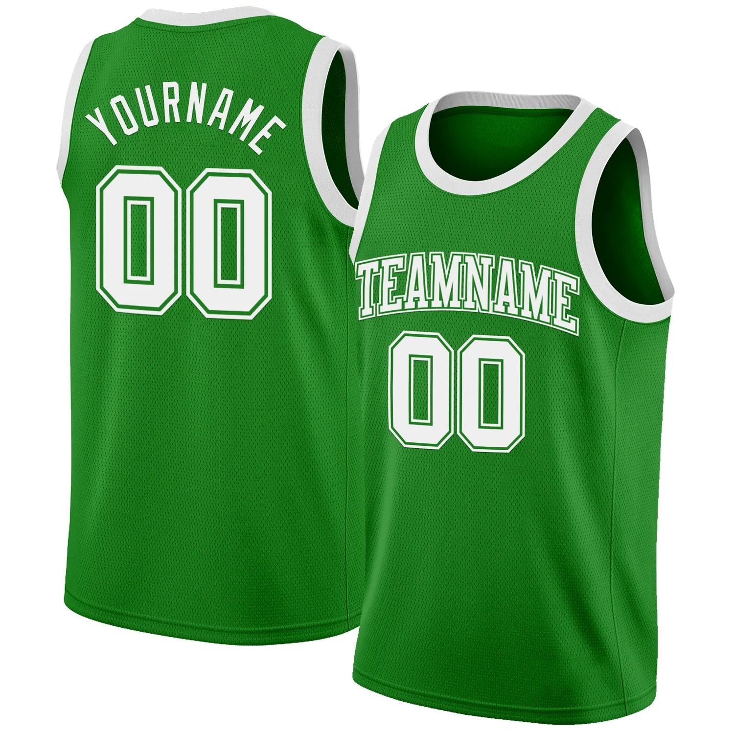 Custom Grass Green White Authentic Basketball Jersey